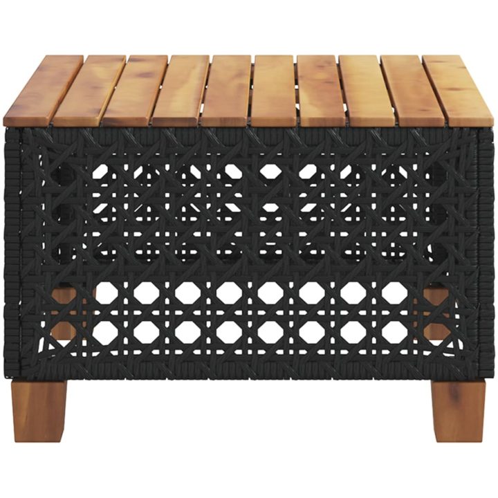 Trädgårdsbord svart 55x55x36 cm konstrotting akaciaträ vidaXL – bild 5