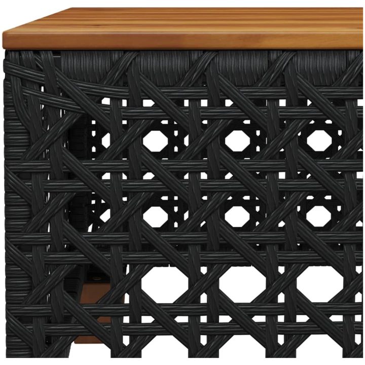 Trädgårdsbord svart 55x55x36 cm konstrotting akaciaträ vidaXL – bild 7