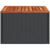 Trädgårdsbord svart 55x55x37 cm konstrotting och akaciaträ vidaXL – miniatyr 4