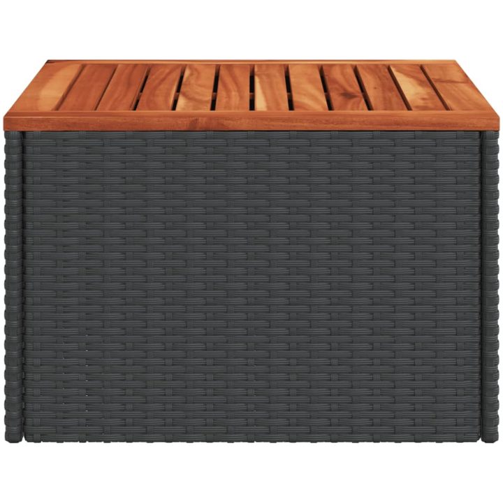 Trädgårdsbord svart 55x55x37 cm konstrotting och akaciaträ vidaXL – bild 4