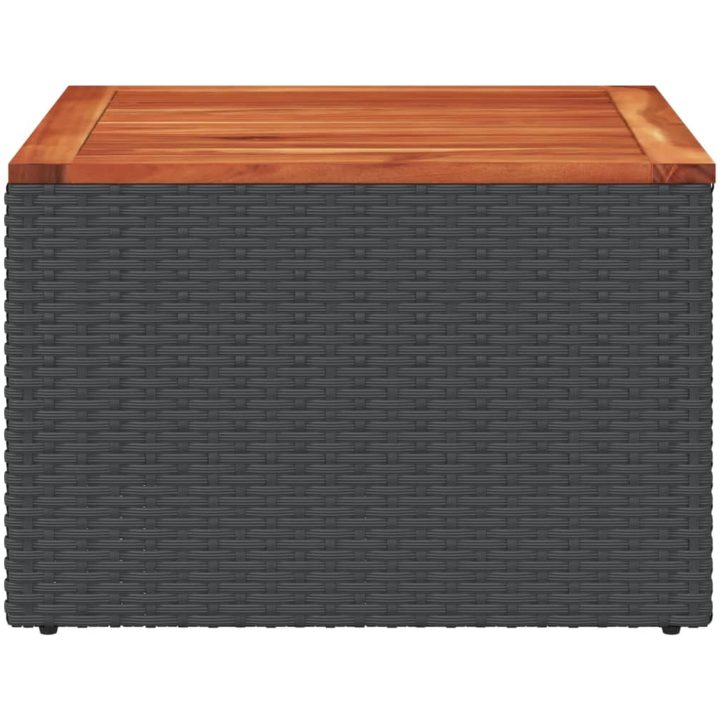 Trädgårdsbord svart 55x55x37 cm konstrotting och akaciaträ vidaXL – bild 5