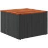 Trädgårdsbord svart 55x55x37 cm konstrotting och akaciaträ vidaXL – miniatyr 6