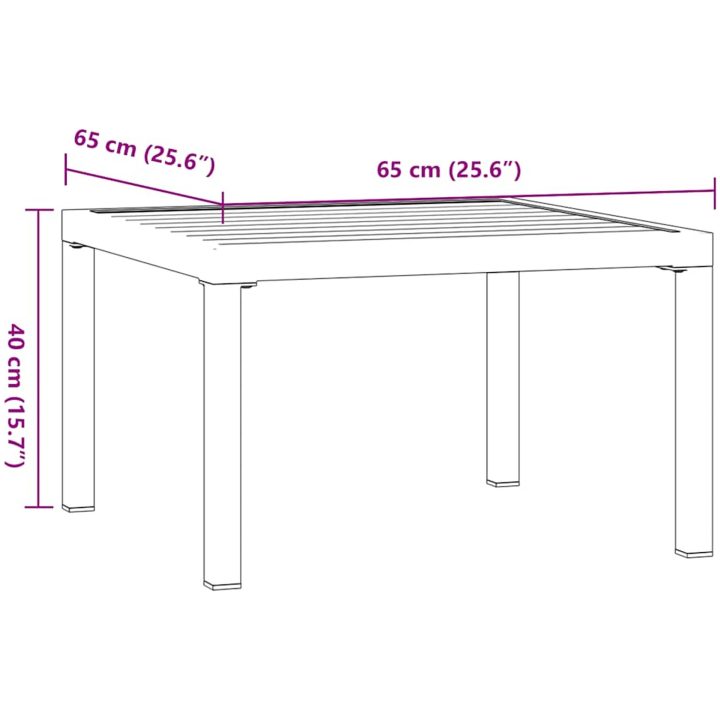 Trädgårdsbord svart 65x65x40 cm aluminium vidaXL – bild 6