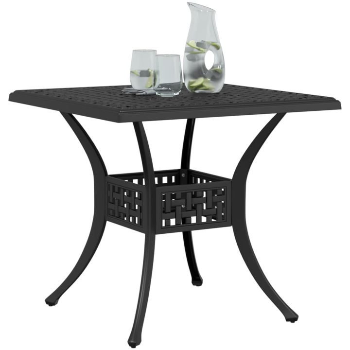 Trädgårdsbord svart 80x80x75 cm gjuten aluminium vidaXL – bild 4