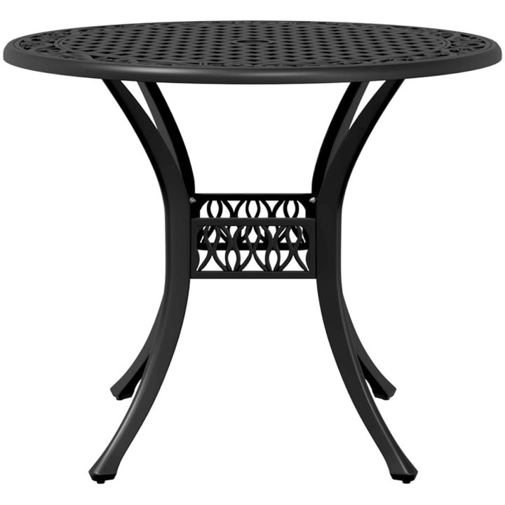 Trädgårdsbord svart ⌀90x75 cm gjuten aluminium vidaXL – bild 5