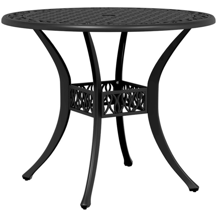 Trädgårdsbord svart ⌀90x75 cm gjuten aluminium vidaXL – bild 7
