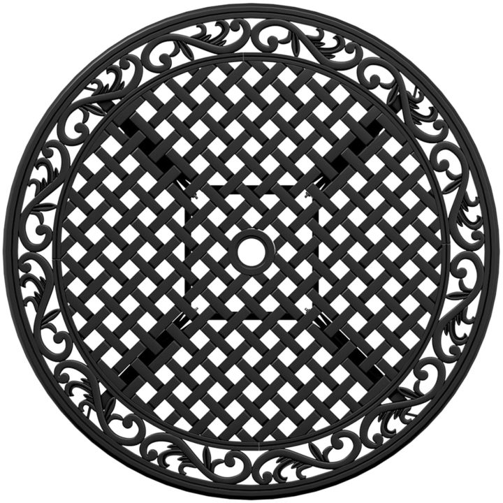 Trädgårdsbord svart ⌀90x75 cm gjuten aluminium vidaXL – bild 8