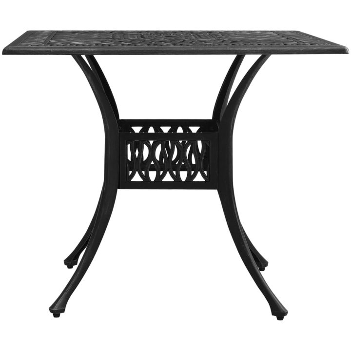 Trädgårdsbord svart 90x90x73 cm gjuten aluminium vidaXL – bild 2
