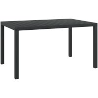 Trädgårdsbord svart aluminium och WPC vidaXL