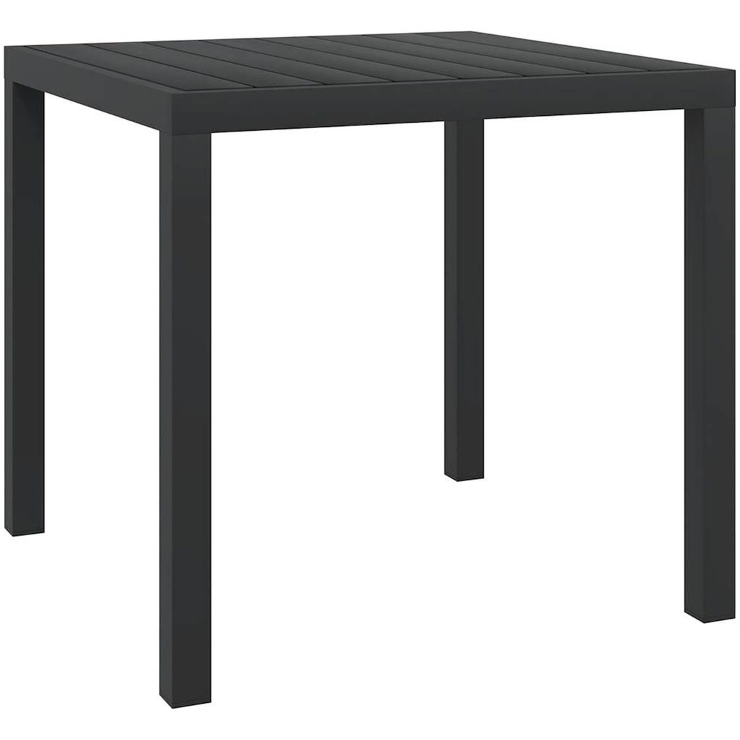 Trädgårdsbord svart aluminium och WPC vidaXL 80 x 80 x 74 cm