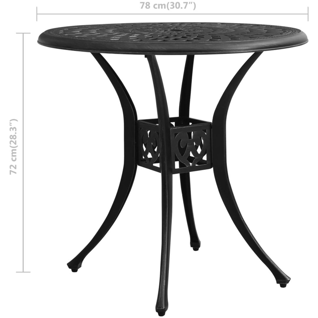 Trädgårdsbord svart gjuten aluminium vidaXL 78 x 78 x 72 cm – bild 6