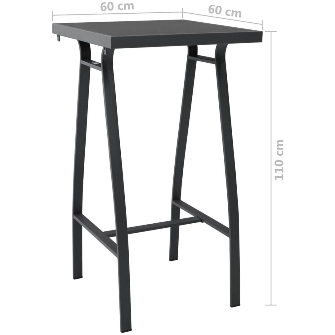 Trädgårdsbord svart härdat glas vidaXL 60 x 60 x 110 cm – bild 5