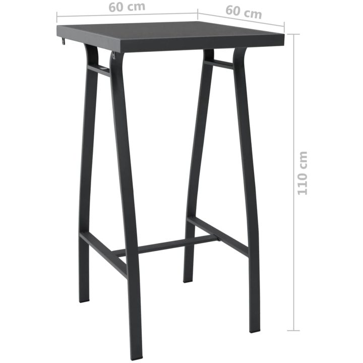 Trädgårdsbord svart härdat glas vidaXL 60 x 60 x 110 cm – bild 5