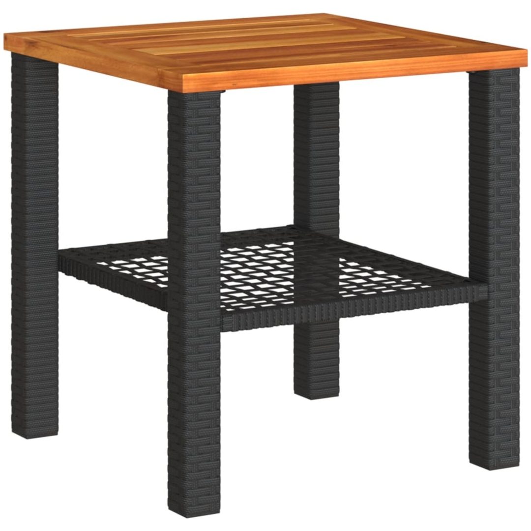 Trädgårdsbord svart konstrotting akaciaträ vidaXL 40 x 40 x 42 cm – bild 2