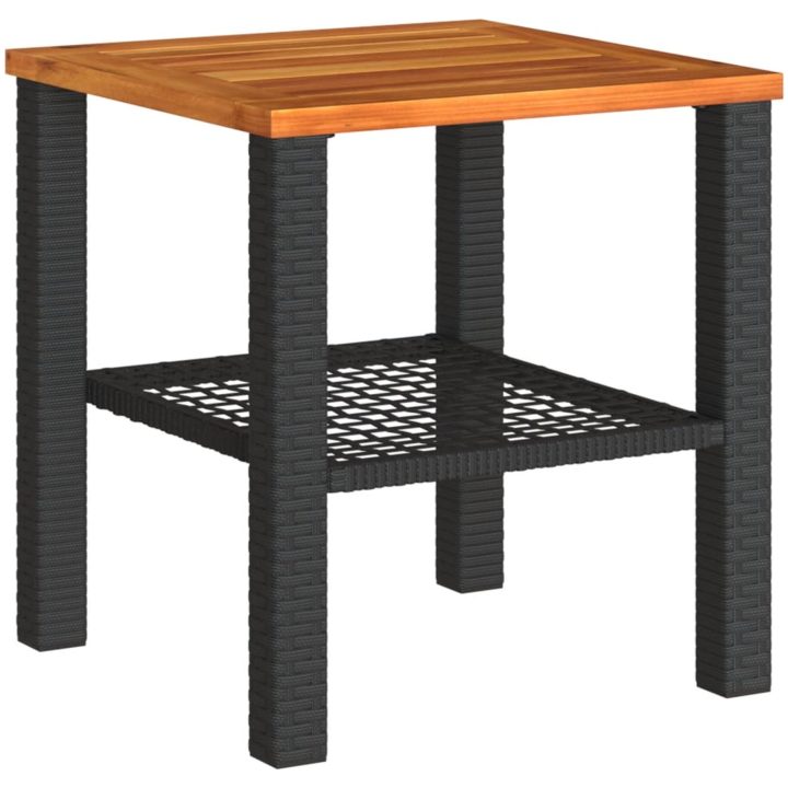 Trädgårdsbord svart konstrotting akaciaträ vidaXL 40 x 40 x 42 cm – bild 2