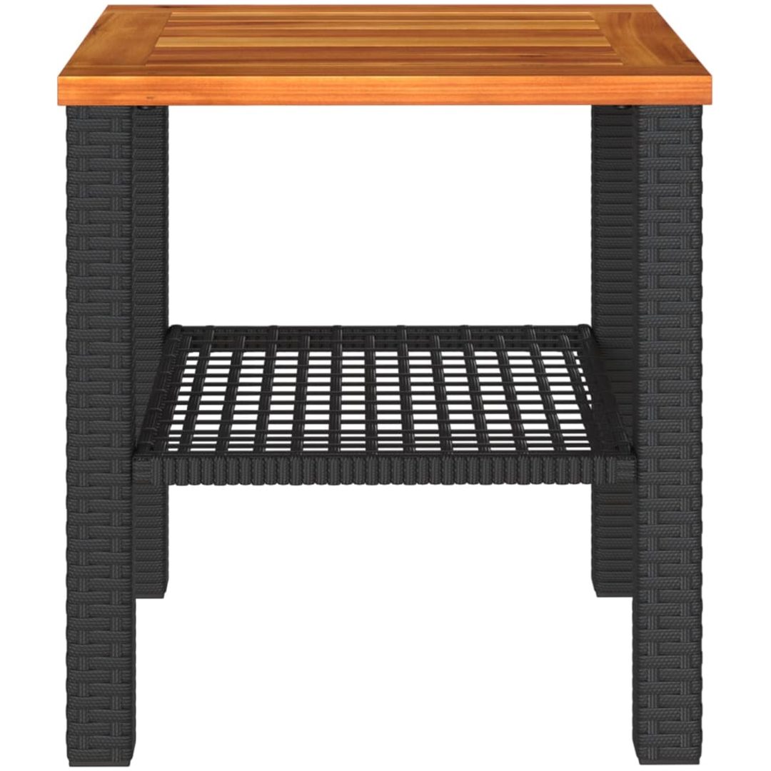 Trädgårdsbord svart konstrotting akaciaträ vidaXL 40 x 40 x 42 cm – bild 4