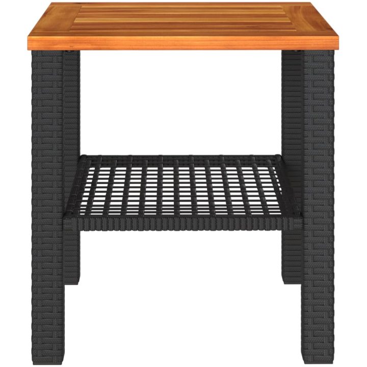 Trädgårdsbord svart konstrotting akaciaträ vidaXL 40 x 40 x 42 cm – bild 4
