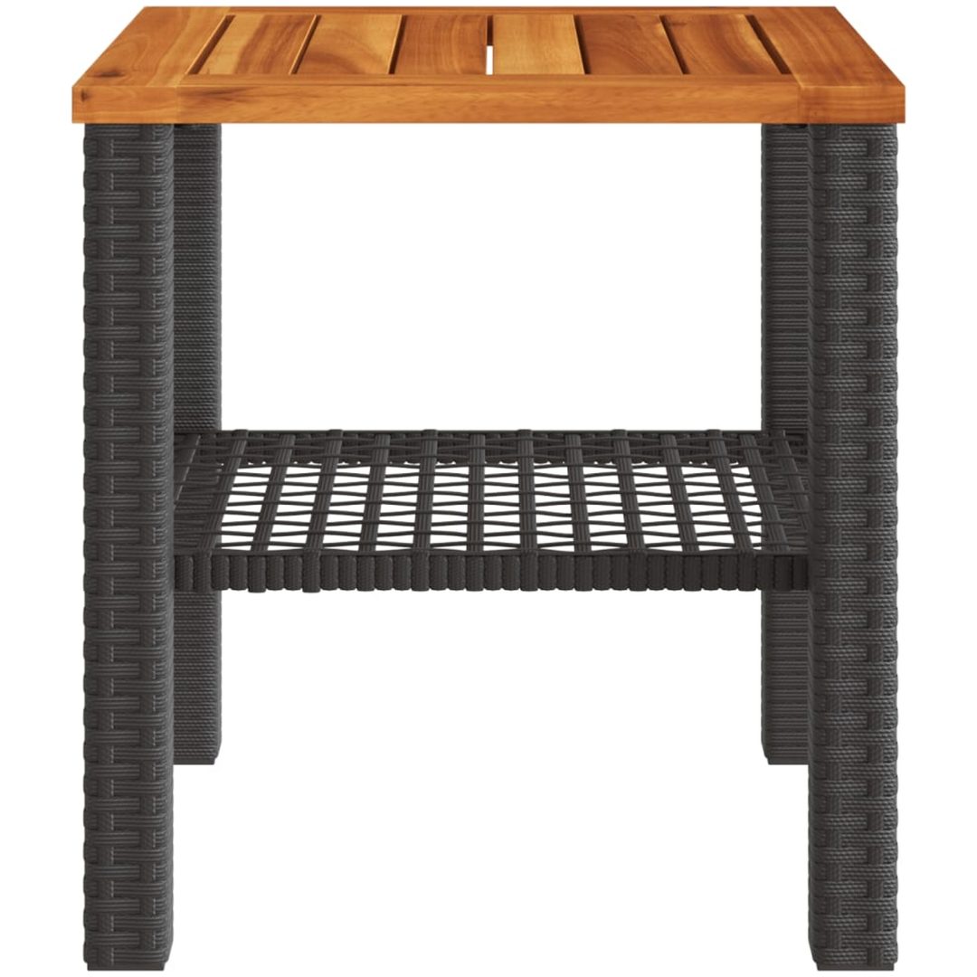 Trädgårdsbord svart konstrotting akaciaträ vidaXL 40 x 40 x 42 cm – bild 5
