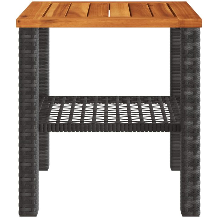 Trädgårdsbord svart konstrotting akaciaträ vidaXL 40 x 40 x 42 cm – bild 5