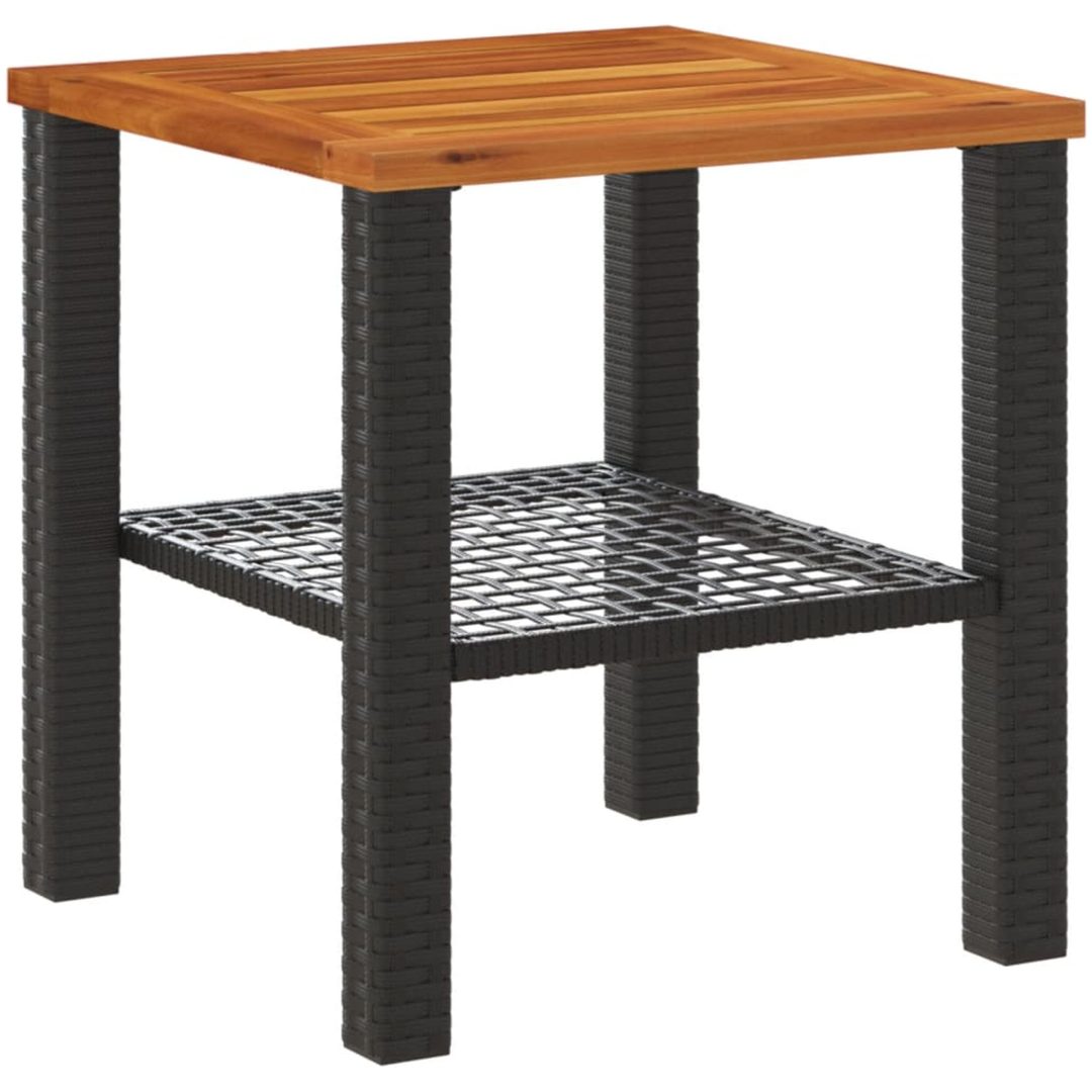 Trädgårdsbord svart konstrotting akaciaträ vidaXL 40 x 40 x 42 cm – bild 6