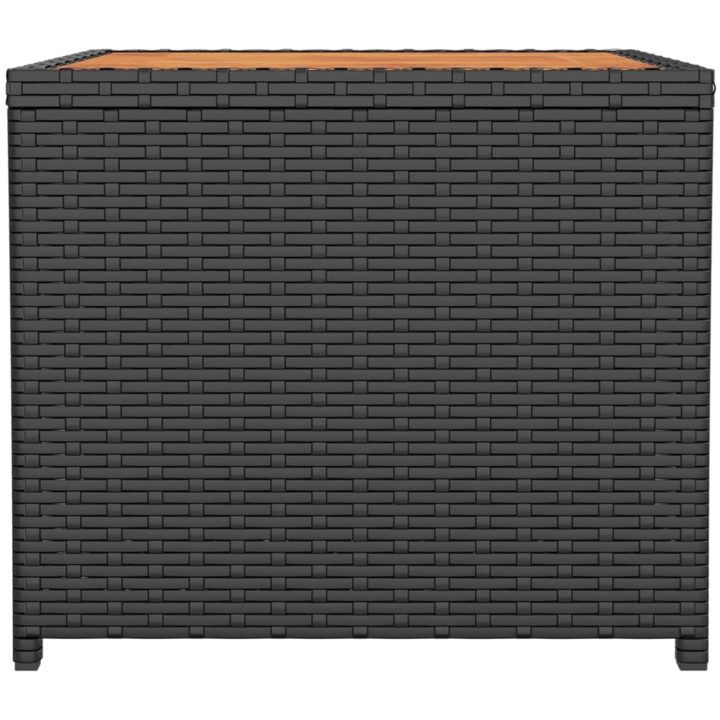 Trädgårdsbord svart konstrotting & massiv akacia vidaXL – bild 4