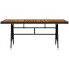 Trädgårdsbord svart konstrotting massiv akacia vidaXL 160 x 70 x 72 cm – miniatyr 2
