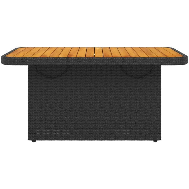 Trädgårdsbord svart konstrotting och akaciaträ vidaXL 90 x 55 x 71 cm – bild 5