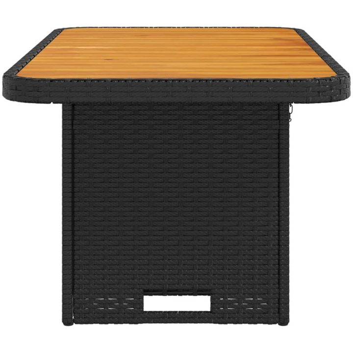 Trädgårdsbord svart konstrotting och akaciaträ vidaXL 90 x 55 x 71 cm – bild 6
