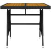 Trädgårdsbord svart konstrotting och massiv akacia vidaXL 70 x 70 x 72 cm – miniatyr 3