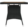 Trädgårdsbord svart konstrotting och massiv akacia vidaXL 70 x 70 x 72 cm – miniatyr 4