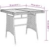 Trädgårdsbord svart konstrotting och massiv akacia vidaXL 70 x 70 x 72 cm – miniatyr 5