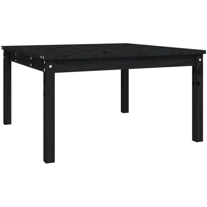 Trädgårdsbord svart massiv furu vidaXL 82.5 x 82.5 x 45 cm – bild 2