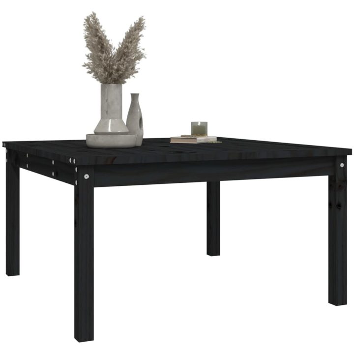 Trädgårdsbord svart massiv furu vidaXL 82.5 x 82.5 x 45 cm – bild 4