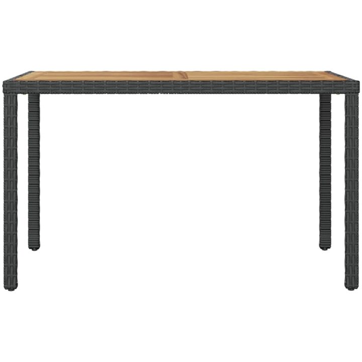 Trädgårdsbord svart och brun massivt akaciaträ vidaXL 123 x 60 x 74 cm – bild 2
