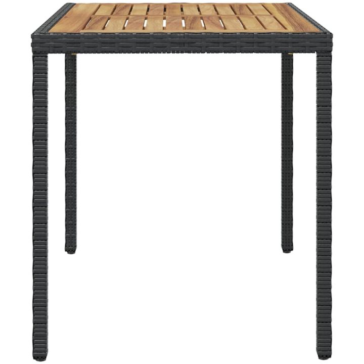 Trädgårdsbord svart och brun massivt akaciaträ vidaXL 123 x 60 x 74 cm – bild 3
