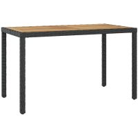 Trädgårdsbord svart och brun massivt akaciaträ vidaXL