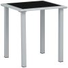Trädgårdsbord svart och silver 41x41x45 cm stål och glas vidaXL – miniatyr 1