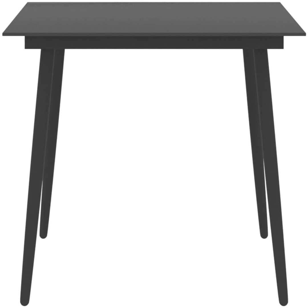 Trädgårdsbord svart stål och glas vidaXL 80 x 80 x 74 cm – bild 2