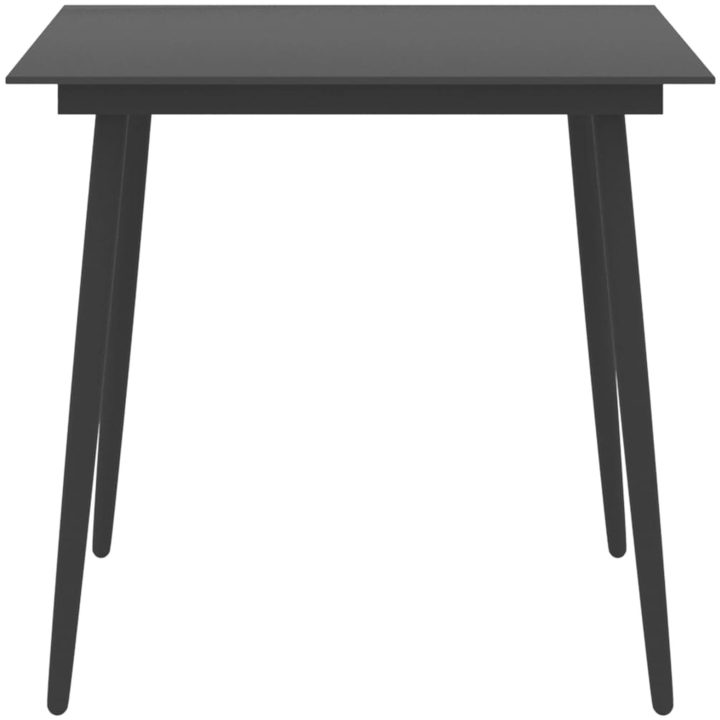 Trädgårdsbord svart stål och glas vidaXL 80 x 80 x 74 cm – bild 2
