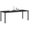 Trädgårdsbord Svart Tempererat Glas vidaXL 200 x 80 x 73 cm – miniatyr 3