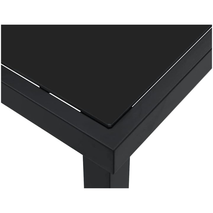 Trädgårdsbord Svart Tempererat Glas vidaXL 200 x 80 x 73 cm – bild 6