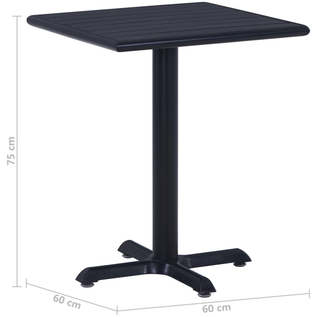 Trädgårdsbord svart vidaXL 60 x 60 x 75 cm – bild 6