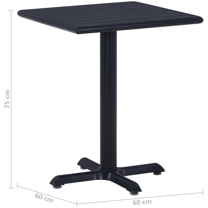 Trädgårdsbord svart vidaXL 60 x 60 x 75 cm – bild 6
