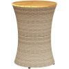 Trädgårdsbord trumma beige konstrotting och massivt trä vidaXL – miniatyr 6