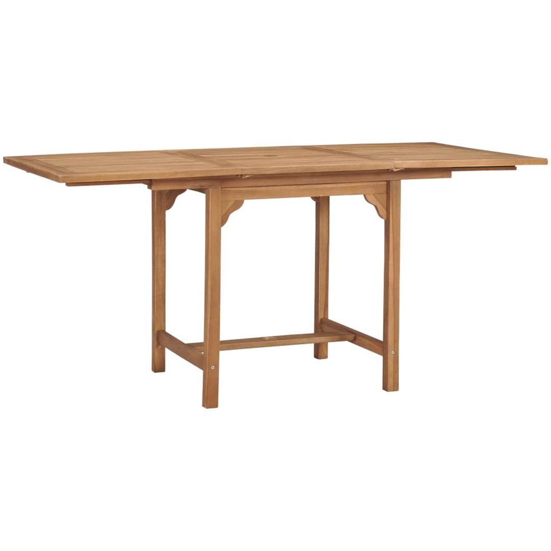 Trädgårdsbord utdragbart (110-160)x80x75cm massiv teak vidaXL – bild 2