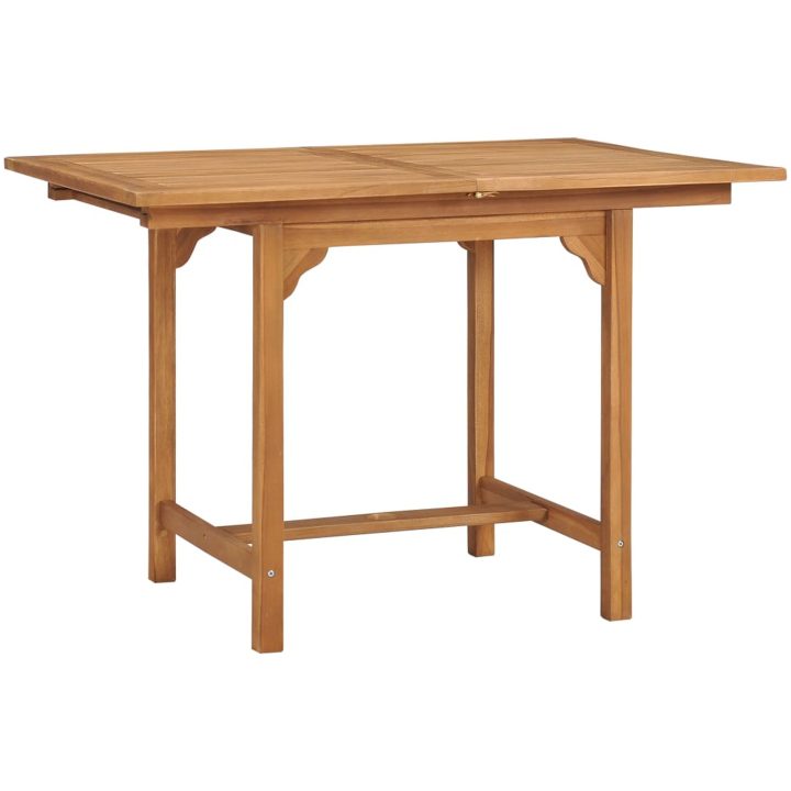 Trädgårdsbord utdragbart (110-160)x80x75cm massiv teak vidaXL – bild 3