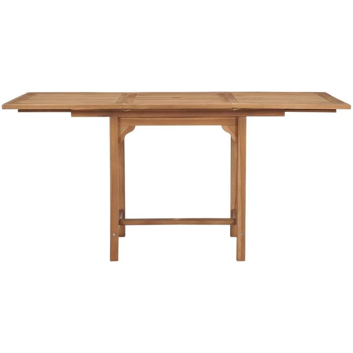 Trädgårdsbord utdragbart (110-160)x80x75cm massiv teak vidaXL – bild 5