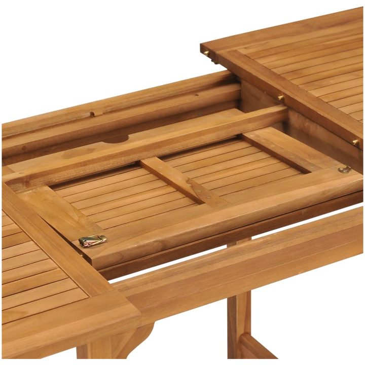 Trädgårdsbord utdragbart (110-160)x80x75cm massiv teak vidaXL – bild 7