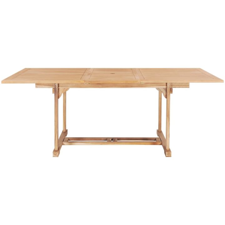Trädgårdsbord utdragbart 150- massiv teak vidaXL 200 x 100 x 75 cm – bild 4