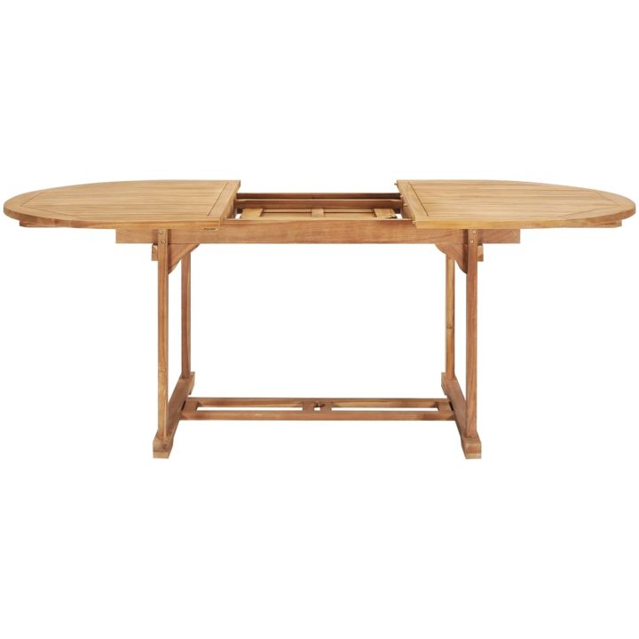 Trädgårdsbord utdragbart 150- massiv teak vidaXL 200 x 100 x 75 cm – bild 3